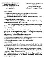 Bài thi môn hóa học khối 10 năm 2015 - Trường THPT chuyên Hùng vương tỉnh Phú Thọ